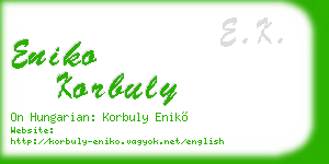 eniko korbuly business card